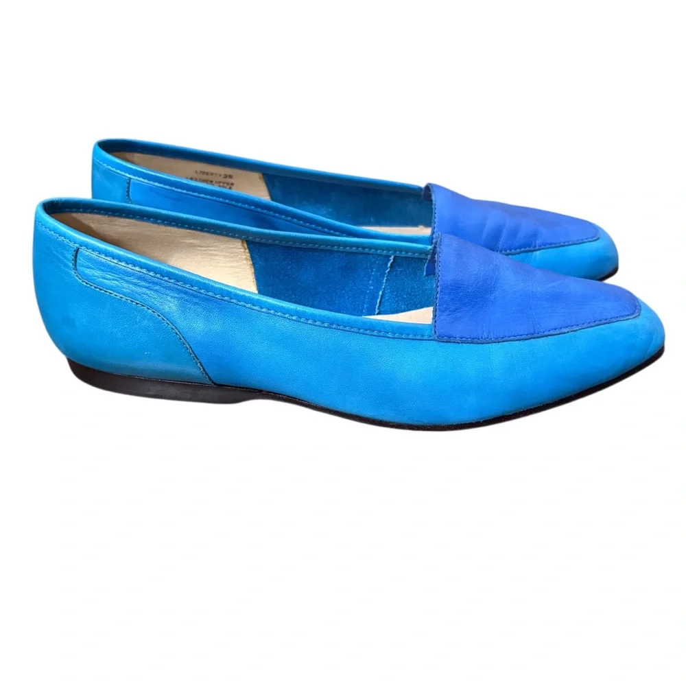 Enzo Angiolini Blue Patent Leather Loafers - Picture 4 of 13